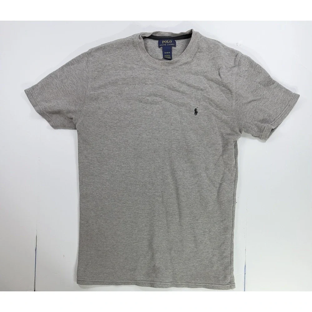 Polo Ralph Lauren Waffle Knit T Shirt Gray XL Short Sleeve Cotton